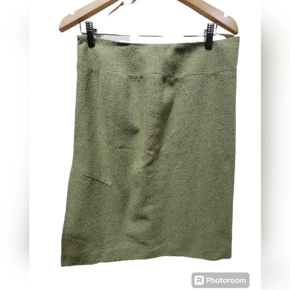 Ann Taylor LOFT Size 8 Cotton Blend Midi Skirt Side Slit Office Career Liner - Picture 4 of 7